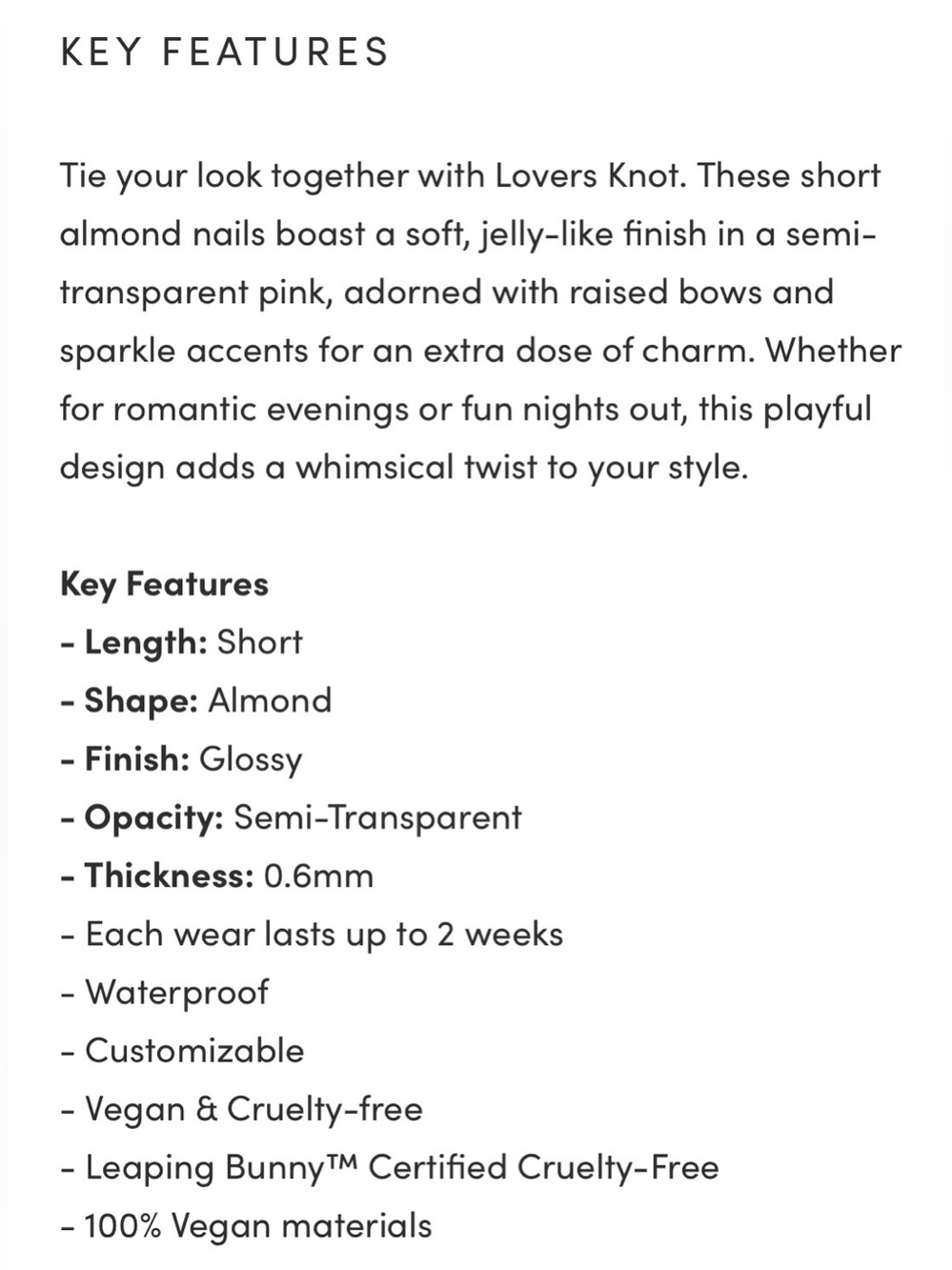 GLAMNETIC Short Almond Press-On Nails - Lovers Knot NIB - Picture 7 of 14